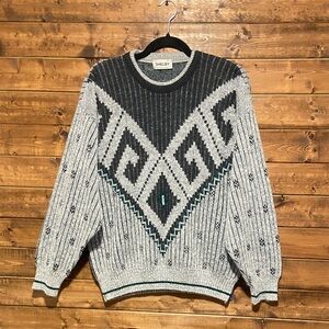 Vintage Shelby Geometric Crewneck Sweater | Size Large